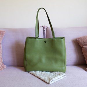 Dagne Dover Allyn Leather Tote Large in Pickle Green (see condition)